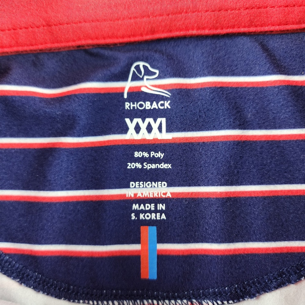 Rhoback The Patriot Performance Quarter Zip Pullover Mens Size 3XL Navy Stripe - Picture 3 of 5